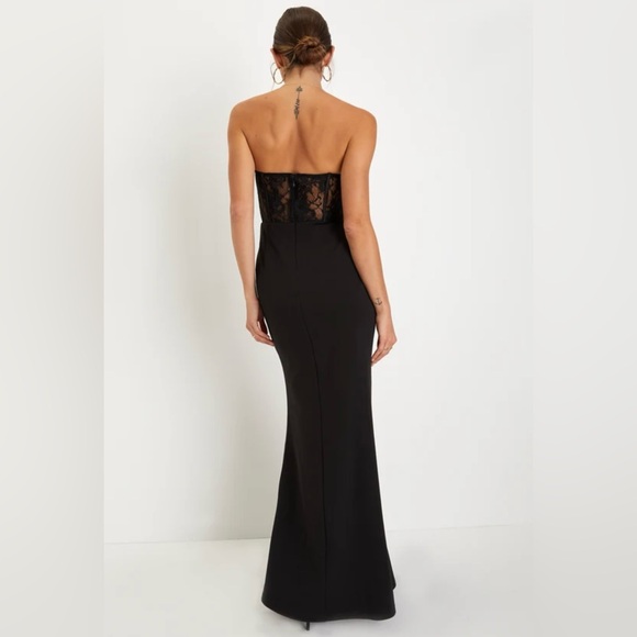 Lulu’s Black Lace Strapless Maxi Dress - Picture 4 of 4